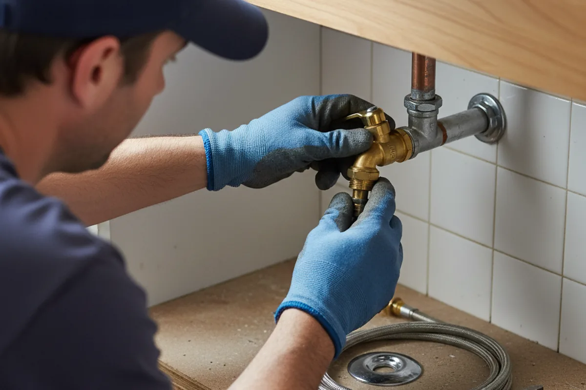 Shutoff valve and fitting work during Emergency Plumbing in Hardy